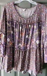Cato flare sleeve top, size 26, purple!